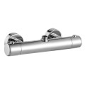 Exposed brass thermostatic bath shower mixer